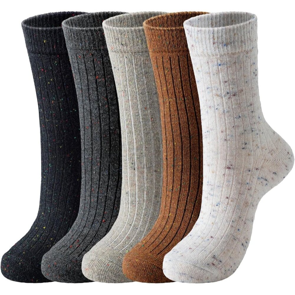 Wool Socks for Women - Winter Womens Socks 5 Pairs Soft Thermal Sock Fuzzy Warm